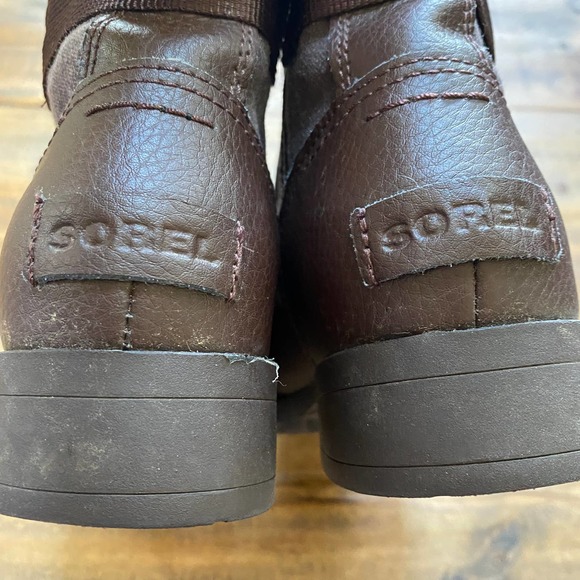 Sorel Brown Emelie Conquest Waterproof Leather Lace Up Combat Boots Size 5 - Picture 4 of 11